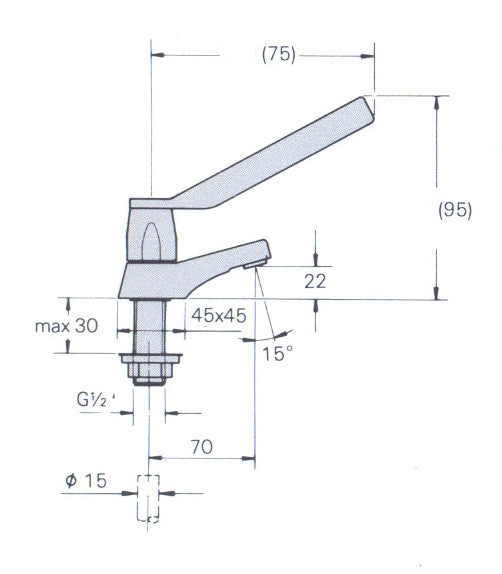 Grohe 20356 & 20357 Hospita 75mm Lever Hot & Cold Basin Taps