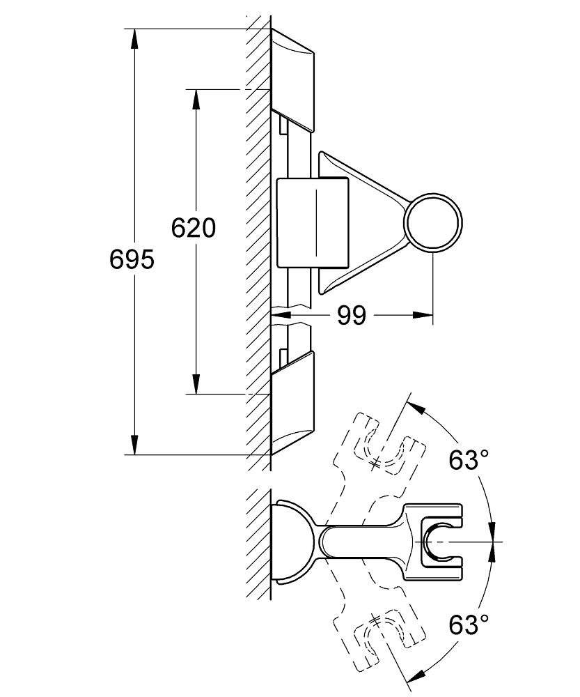 Grohe 28169 Relexa 600mm Cosmopolitan Shower Rail