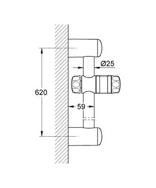 GROHE 28666L Relexa Plus Exquisit Shower Rail 600mm
