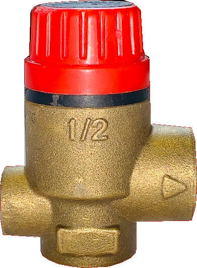 Orkli 17004-00 1/2" F X F Safety/Pressure Relief valve 3 Bar with Gauge Port