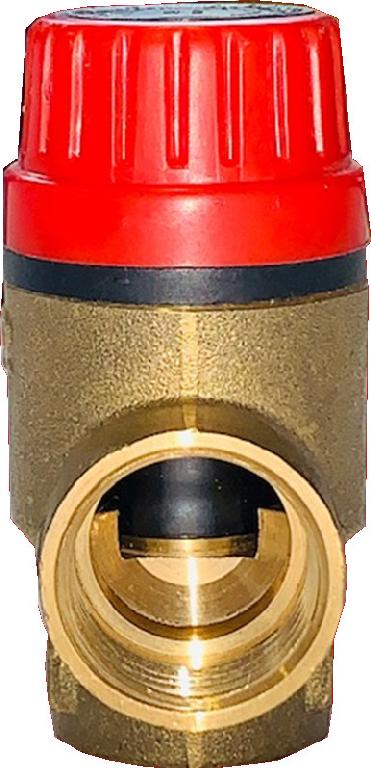 Orkli 17004-00 1/2" F X F Safety/Pressure Relief valve 3 Bar with Gauge Port