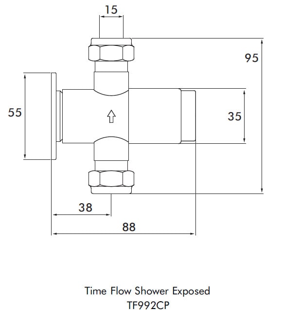 Inta TF992 Exposed Timed Flow Shower Control (15 Seconds)