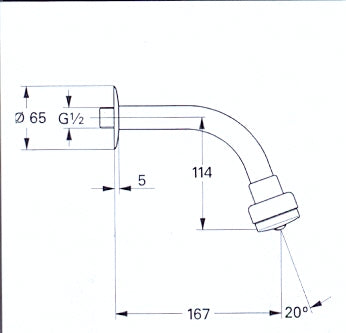 Grohe 28538 Minaeros Headshower & Arm 168mm