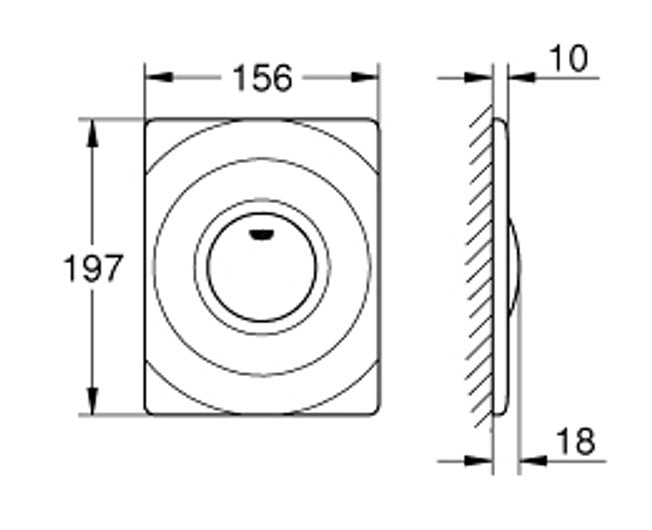 Grohe 37063 Dal Surf Flush Plate c/w flush push button
