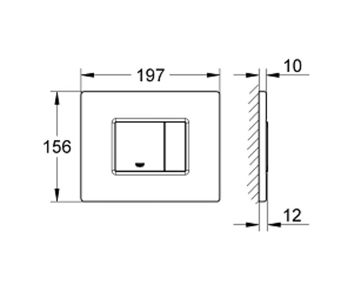 Grohe 38776 Dal Surf Dual Flush Plate - for dual flush cistern