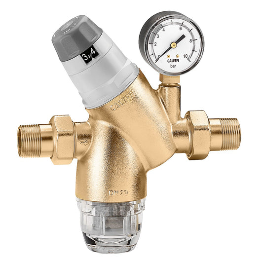 Caleffi 535141 1/2" Pressure reducing valve with inspection filter and gauge
